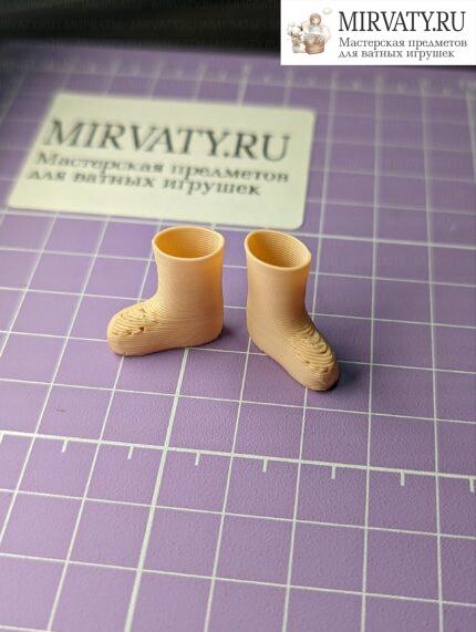 Миниатюрные валенки из PLA, длина стопы 2 см, высота 2 см