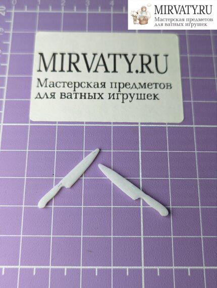 Заготовка кухонного ножа арт. БЫТ-90 длиной 3 см из белого PLA пластика (FDM печать)